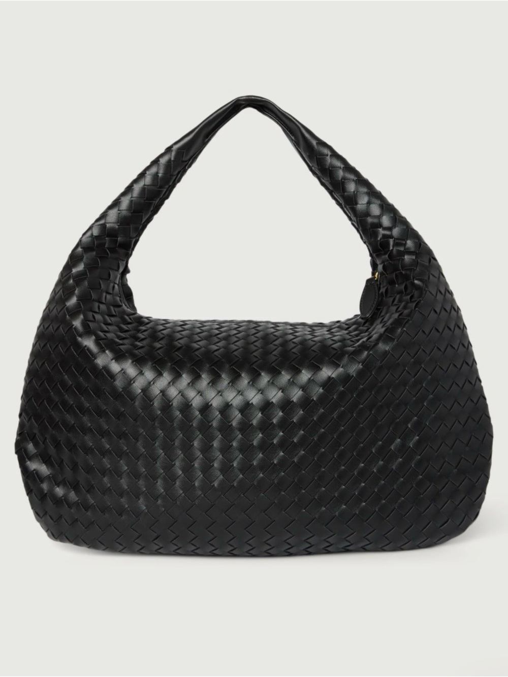 OAK + FORT Woven Leather Hobo Bag - Black Blake Shoulder Bag